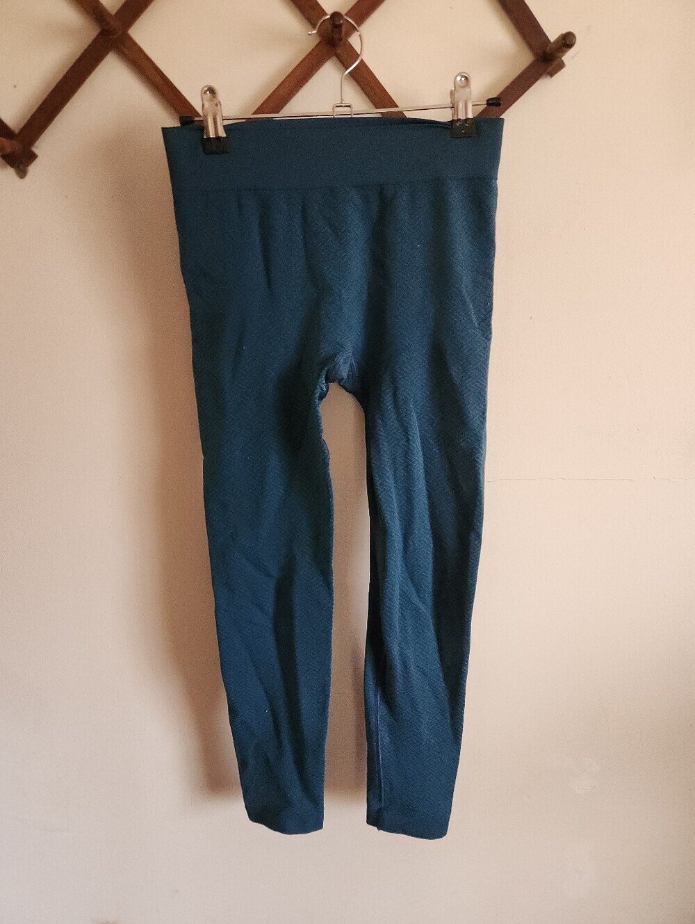Title Nine Seemless Athletic Legging Teal Blue High-Waist Stretchy Small